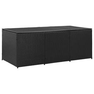 Black 70.9"x35.4"x27.6" Patio <b>Storage</b> <b>Box</b> Poly Rattan <b>Material</b> for Sheds & <b>Storage</b> - Product Image 1