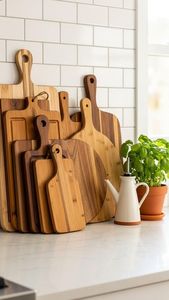 Tabla de Cortar Rectangular de Madera Natural SOFIYA CRAFT con Asa, Tabla de Cortar de Madera Maciza de 1.5 cm de Grosor, Apta para Lavavajillas, para Cocina - Product Image 5