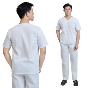 Ensemble de blouses médicales FMF en stock, unisexe, respirant, extensible, tissu WFX-CVC, uniforme de soins de santé - Product Image 1