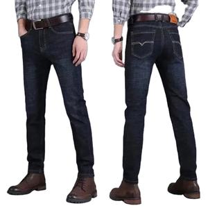 2025 haute qualité pantalon droit personnalisé Premium nouveau pantalon en jean lavé 100% coton élégant décontracté hommes jean - Product Image 1