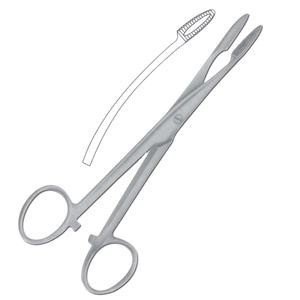 Fórceps de apósito Gross Maier, 20cm, recto y curvo, acero inoxidable alemán, aprobado por CE e ISO - Product Image 1