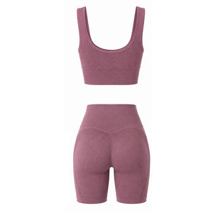 Ensemble de sport pour femmes, 2 pièces, respirant, extensible, vêtements de sport pour yoga, gym, entraînement, fitness et course à pied - Product Image 2