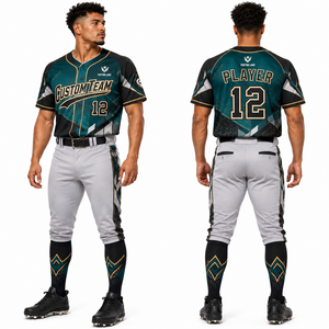 Conjunto de Uniforme de Béisbol de Alto Rendimiento, Jersey y Pantalones, Directo de Fábrica, Bajo MOQ, Transpirable, de Secado Rápido, Malla de Poliéster, Personalizado por Sublimación - Product Image 3