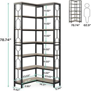 Scaffale Espositivo Indipendente Verticale da Parete e Mensola Angolare in Legno per Libri - Product Image 5