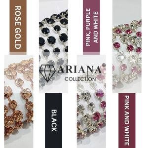 Cadena de Cristal con Pedrería ARIANA Premium en Oro Rosa, Negro, Rosa, Blanco y Morado para Prendas, Zapatos, Bolsos y Manualidades - Product Image 5