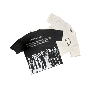 T-shirt en coton à col rond, coupe ample, séchage rapide, impression sérigraphique, doux, respirant, décontracté, haute qualité, impression graphique personnalisée, vente en gros - Product Image 2