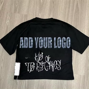เสื้อยืดฮิปฮอปโอเวอร์ไซส์ผ้าฝ้ายคุณภาพสูงพร้อมโลโก้สั่งทำพิเศษ แห้งเร็ว ระบายอากาศได้ดี สำหรับผู้ชาย - Product Image 2