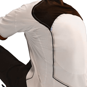 Maillot de football blanc à manches longues pour homme avec empiècements en mesh respirant, sans col, coupe classique, pour adultes, toutes saisons - Product Image 2