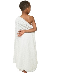 Pure 100% Cotton Fabric Ihram Hajj and Umrah Ihram for Muslim Kids Breathable Two Pieces Fabric Towel Custom <b>Turkish</b> Ihrams - Product Image 5