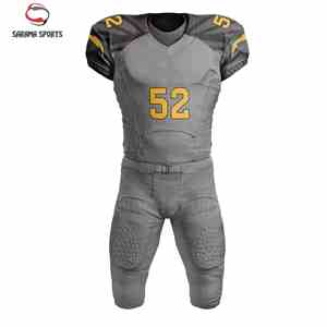 Ensemble de vêtements de sport personnalisés, respirant, à séchage rapide, coupe ajustée, uniforme de football américain pour adultes - Maillot et short - Product Image 1