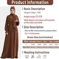 Abaya pour femmes, robe hijab à manches longues, longueur au sol, couleur unie, robe modeste, tenue quotidienne, style moyen-oriental, matière polyester