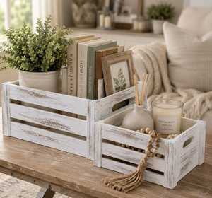 Premium Quality Eco-Friendly Modern Wooden <b>Storage</b> <b>Basket</b> Multipurpose Organizer for Bedroom Laundry Kitchen and Living Room - Product Image 6