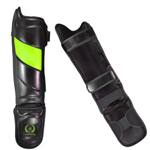 Espinilleras Profesionales de Cuero para Kickboxing, Muay Thai, Entrenamiento de MMA, Acolchado Duradero, Uso Cómodo, Diseño Ajustable - Product Image 1
