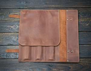 Bolsa Portacuchillos de Cuero Genuino al por Mayor, Organizador Culinario Profesional, Protección a Prueba de Olores, Venta Directa de Fábrica - Product Image 3