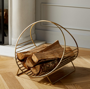 Brass Fireplace <b>Log</b> Holder Storage <b>Rack</b> Indoor Decoration Pieces Most Selling Sale Wood Firewood Holder Hot Sale - Product Image 1