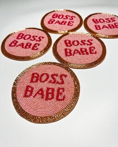 CRYSTAL CRAFT Fancy Stylish Handmade <b>Beaded</b> Embroidery Festival Design <b>Coaster</b> High Quality Eco-Friendly Custo Designs for - Product Image 5