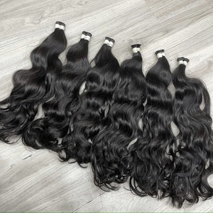 Cheveux naturels ondulés de qualité supérieure, soyeux et lisses, cuticules alignées, sans perte, prêts à être expédiés, 100% cheveux humains en lots. - Product Image 5