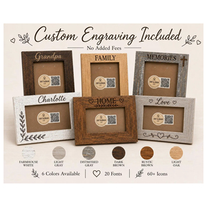 Personalized Wooden <b>Photo</b> <b>Frame</b> Oak Finish Laser Engraved Picture <b>Frame</b> Wall Mount Tabletop for <b>Wedding</b> <b>Gift</b> <b>Photo</b> <b>Frame</b> - Product Image 5