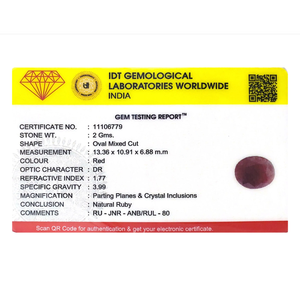 Natural Certified Indian Ruby Loose Gemstone-10 Carat Faceted Trillion Cut-14mm - Product Image 4