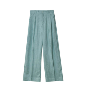 100% Linen Wide Leg Pants, Loose Fit <b>Summer</b> <b>Trousers</b>, Breathable Casual Linen Pants for Women and Men - Product Image 6