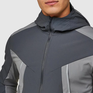 Chándal con Capucha para Hombre, Manga Larga, Bloques de Color, Estilo Deportivo Casual, Otoño, Corte Regular, Bolsillos Laterales, Transpirable, Cierre de Cremallera - Product Image 5