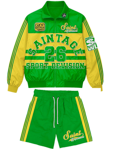 Custom High Quality Solid Lightweight Windbreaker Nylon Polyester Men's Summer Sport Letter Print Breathable Windproof <b>Set</b> - Product Image 1