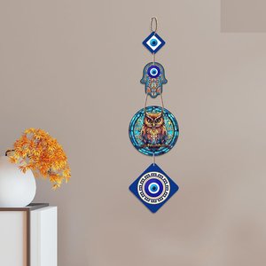 Escultura de Pared de Madera MDF con Forma de Búho Tradicional para Decoración del Hogar, Sala de Estar, Templo y Espacios Espirituales - Product Image 3