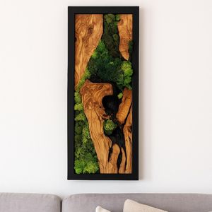 Art mural en mousse de forêt enchantée, décoration paysagère en bois naturel, art mural botanique moderne en mousse de bois fait main, inspiré de la forêt - Product Image 6