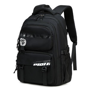 Sac à dos d'étudiant noir multi-poches résistant à l'eau pour ordinateur portable - Product Image 5
