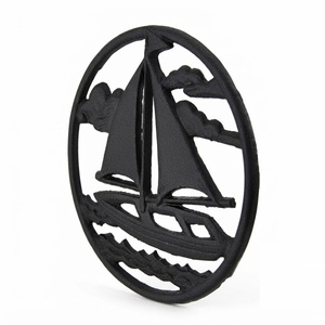 Iron <b>Trivet</b> Nautical Kitchen Decor Sailboat Shape Heat Resistant Metal Hot Pot Pad Vintage Decorative <b>Trivet</b> Mat for Wholesale - Product Image 1