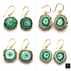 Wholesale Durzy Solar Durzy Dangle Drop Hooks <b>Earrings</b> Natural Gemstone Gold Electroplated Organic Silver <b>Diamond</b> <b>Pearl</b> Weddings - Product Image 6