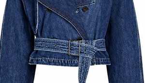 เสื้อแจ็คเก็ตเดนิมผู้หญิง แขนยาว คอปกกว้าง ปิดด้วยเข็มขัด - Product Image 3