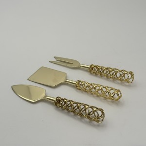 Premium Quality Stainless Steel Gold Plated <b>Cheese</b> <b>Set</b> With Resin Handle Cutting Tool Kitchenware Tableware <b>Cheese</b> Tools <b>Set</b> - Product Image 6