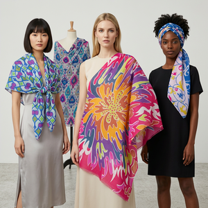 Étoles pour femmes en rayonne imprimées de motifs floraux, légères et antibactériennes, pour toutes les saisons - Product Image 2