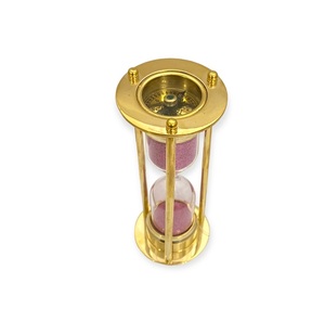 Sablier en laiton avec boussole, minuterie décorative de 2 minutes de style nautique et outil de direction pour la maison, le bureau et les cadeaux - Product Image 2