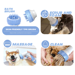 Buse de pulvérisation TPR+ABS pour le bain des animaux avec brosse TPR douce pour la peau et jets à pression variable - Product Image 3