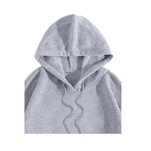 เสื้อฮู้ดดี้ผู้หญิงสำหรับฤดูหนาว ผ้าฝ้ายฟลีซ 100% เป็นมิตรกับสิ่งแวดล้อม ระบายอากาศได้ดี กันลม ปักลาย ฮู้ดดี้ขนาดใหญ่ โลโก้ด้านหน้าแบบเรียบง่าย รับผลิตแบบ OEM - Product Image 4