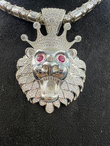 Colgante de Cabeza de León con Incrustaciones de Moissanita, Plata de Ley 925, Corte Brillante Redondo, Estilo Hip Hop, Amuleto de Lujo para Hombre - Product Image 6
