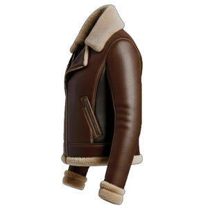 Sheep <b>Leather</b> <b>Jacket</b> Paired With Genuine Goat Fur Inner for Wholesale Custom High Quality Real Shearling <b>men</b> <b>jacket</b> Bomber Jacke - Product Image 5
