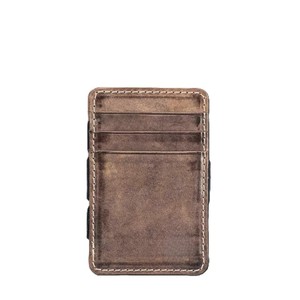 Vintage Genuine Leather Flip <b>Wallet</b> Cross Band Minimalist Card Holder Cash Storage Case Distressed <b>Brown</b> Sleek Pocket Pouches - Product Image 3