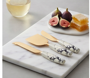 Metal <b>Cheese</b> <b>Knife</b> <b>Set</b> Stainless Steel With White Marble Handle And Gold Color Head Flatware For Kitchen Use And Home Use - Product Image 6