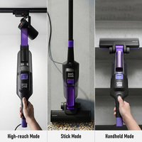 Aspirateur vertical filaire à forte aspiration, 400W, filtration cyclonique double, pour le nettoyage des tapis, des sols en bois dur et des fentes.