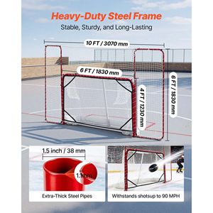Set di Porte da Hockey su Strada in Acciaio 10x6FT, Leggere e Portatili, per Allenamento Professionale - Product Image 3