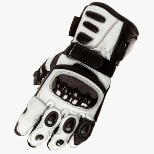Gants de moto en cuir Sports World pour la course, à doigts entiers, coupe-vent, avec fermeture auto-agrippante, revêtement en polyuréthane, pour usage extérieur en hiver - Product Image 3