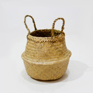 Panier à linge en jonc de mer tressé à la main pour rangement domestique, vente en gros, offre spéciale - Product Image 1