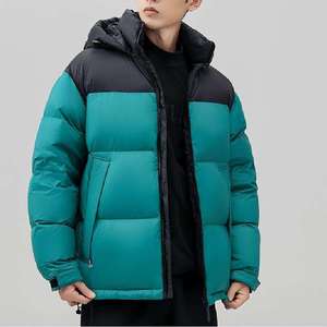 Veste matelassée respirante en polaire à blocs de couleur pour homme, avec capuche et fermeture éclair, parka chaude d'hiver, manteau décontracté pour l'extérieur - Product Image 2