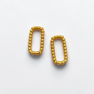 Conector de mosquetón ovalado con cierre de resorte y cuentas de burbujas chapado en oro de 18 quilates para la fabricación de pendientes - Product Image 4