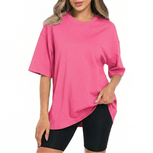 T-shirt pour femmes, coupe ample, uni, décontracté, streetwear, coton, haut d'été confortable, tendance, t-shirt pour femmes - Product Image 1
