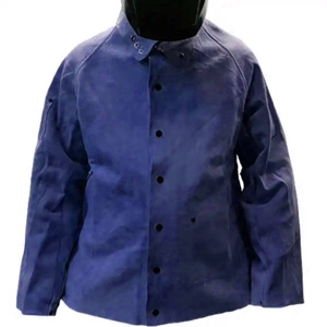 Veste de soudeur en cuir de vachette pleine fleur de qualité supérieure, résistante, avec éléments de sécurité réfléchissants, logo personnalisable, résistance à la chaleur et aux étincelles - Product Image 2