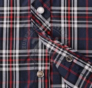 Camisa de Franela 100% Algodón con Logotipo Estampado, Botones Removibles, Mangas Cortas, Forro Acolchado, Diseño a Cuadros, Elegante, Informal, Ignífuga - Product Image 4